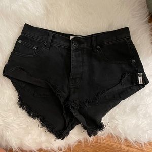ONE TEASPOON Bandits shorts in black size 24